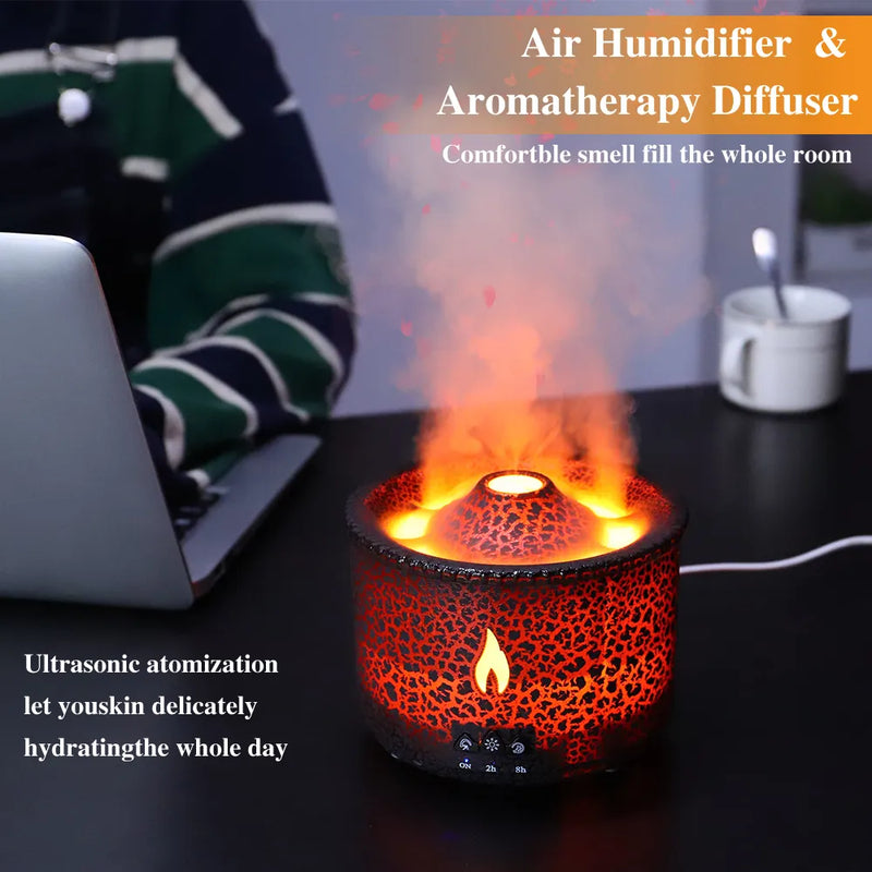 Humidificador - designer de vulcão para decorar seu ambiente