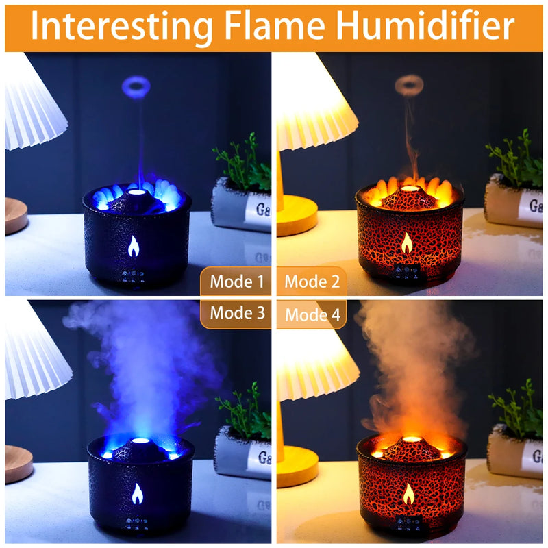 Humidificador - designer de vulcão para decorar seu ambiente